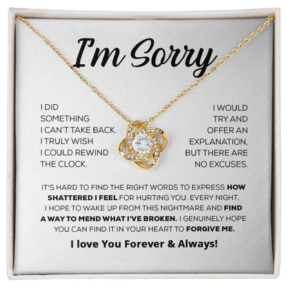 Apology Gift For Her - Forgive Me - Love Knot Necklace