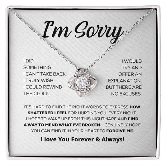 Apology Gift For Her - Forgive Me - Love Knot Necklace