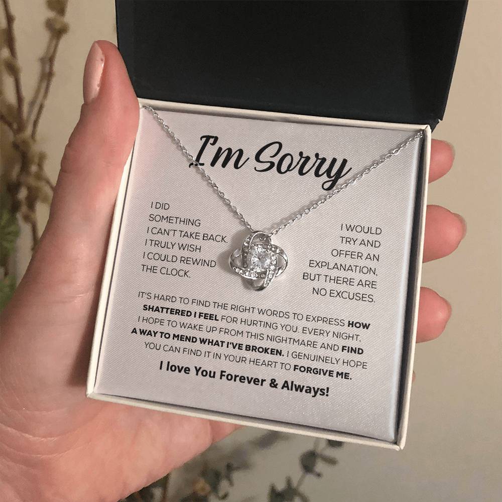 Apology Gift For Her - Forgive Me - Love Knot Necklace