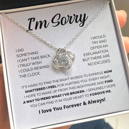 Apology Gift For Her - Forgive Me - Love Knot Necklace