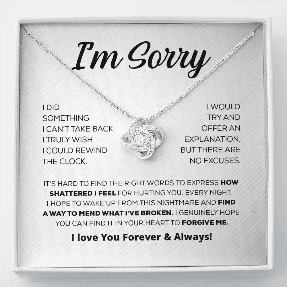 Apology Gift For Her - Forgive Me - Love Knot Necklace