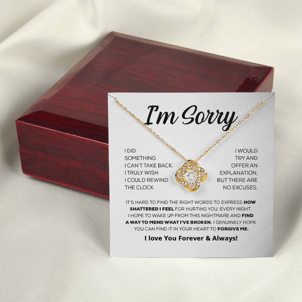 Apology Gift For Her - Forgive Me - Love Knot Necklace