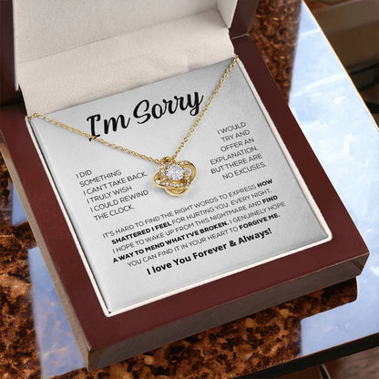 Apology Gift For Her - Forgive Me - Love Knot Necklace