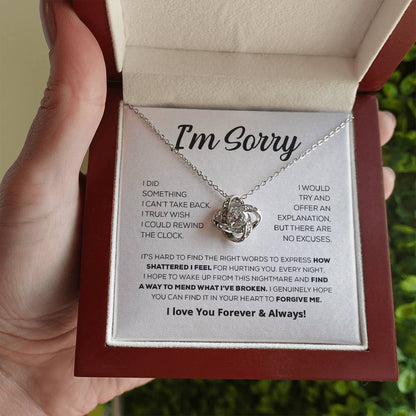 Apology Gift For Her - Forgive Me - Love Knot Necklace