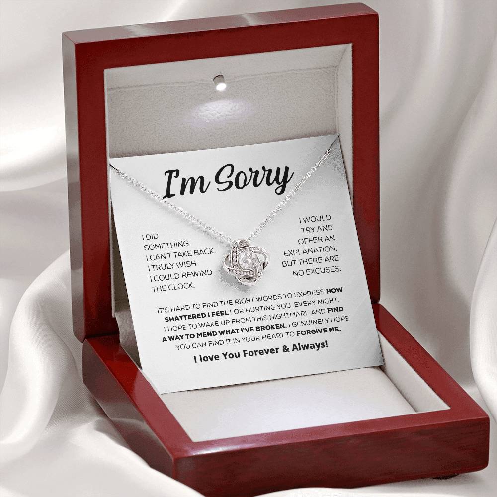 Apology Gift For Her - Forgive Me - Love Knot Necklace