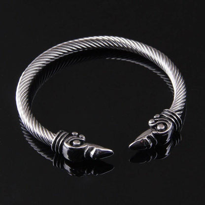 RAVEN HEAD TORC BRACELET