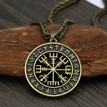 VEGVISIR COMPASS RUNIC AMULET