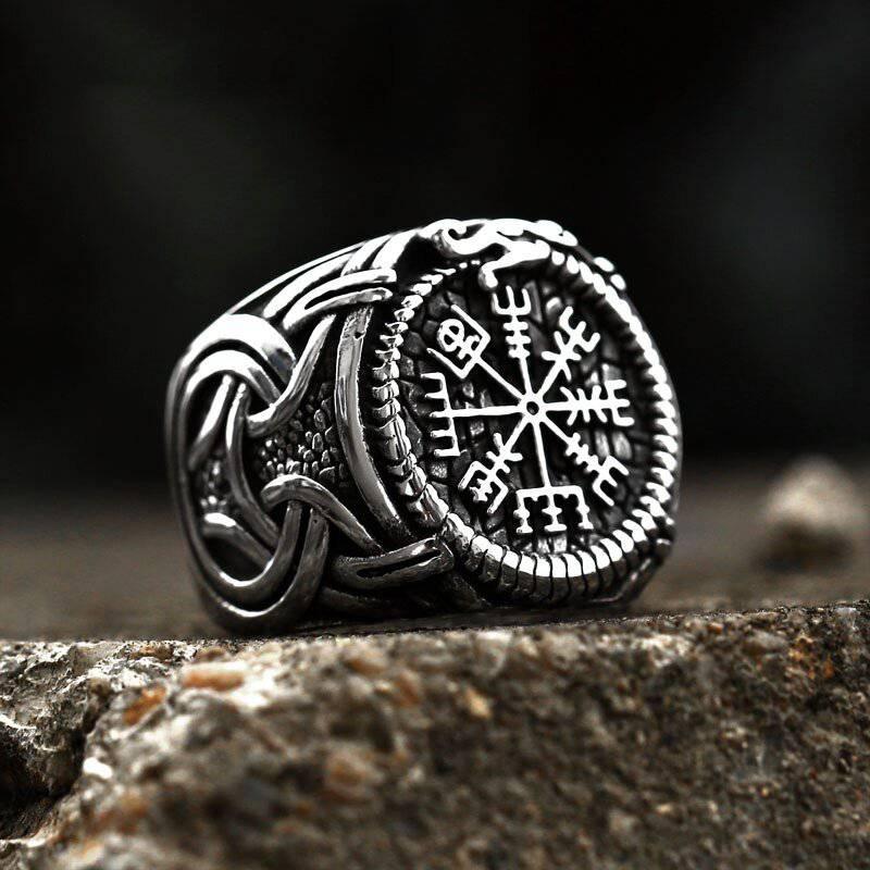 VEGVISIR SERPENT OUROBOROS RING