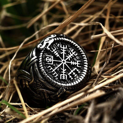 VEGVISIR SERPENT OUROBOROS RING